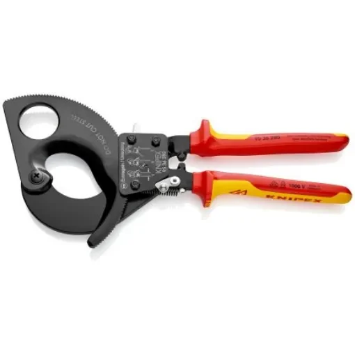 Knipex Knipex VDE/1000V Insulated Ratchet Cable Cutters - 95 36 280 product image