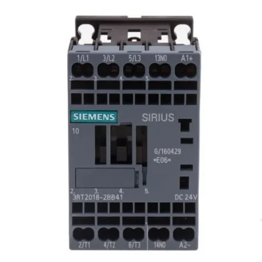 Siemens SIRIUS Size S00, 3RT2 Contactor, 24 V dc Coil, 3-Pole, 16 A, 7.5 kW, 3NO, 400 V ac - 3RT2018-2BB41 product image