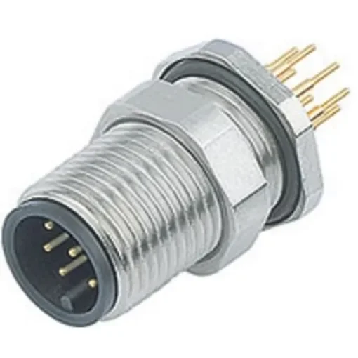 binder Circular Connector, 12 Contacts, Panel Mount, M12 Connector, Plug, Male, IP67, 713 Series - 09-3491-550-12 product image