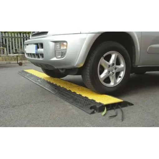 RS PRO 0.9m Black/Yellow Cable Cover in Rubber, 50, 60mm Inside dia. - 26101340 product image