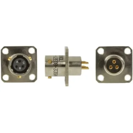 Amphenol Limited, 62GB, Nickel Iron Alloy 3 Way Box Mount MIL Spec Circular Connector Receptacle, Socket Contacts,Shell - 62GB-12E08-33SN(416) product image