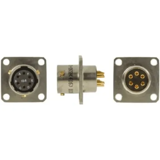 Amphenol Limited, 62GB, Nickel Iron Alloy 6 Way Box Mount MIL Spec Circular Connector Receptacle, Socket Contacts,Shell - 62GB-12E10-06SN(416) product image