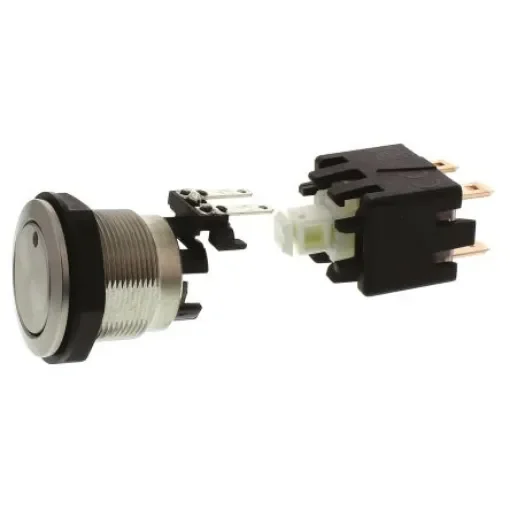 Schurter Illuminated Push Button Switch, Latching, Panel Mount, 19mm Cutout, DPDT, Green LED, 125/250V ac, IP64 - 1241.6823.1122000 product image