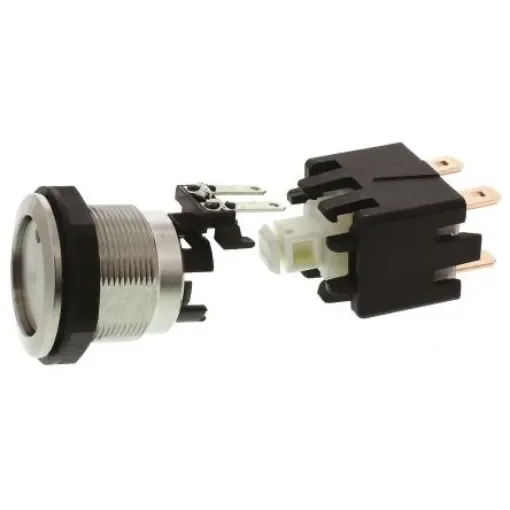 Schurter Illuminated Push Button Switch, Latching, Panel Mount, 19mm Cutout, DPDT, Blue LED, 125/250V ac, IP64 (Front); - 1241.6823.1124000 product image