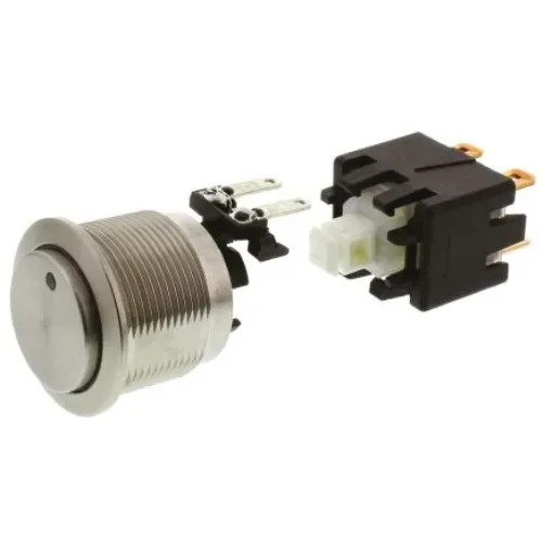 Schurter Illuminated Push Button Switch, Latching, Panel Mount, 22mm Cutout, DPDT, Blue LED, 125/250V ac, IP64 (Front); - 1241.6833.1124000 product image