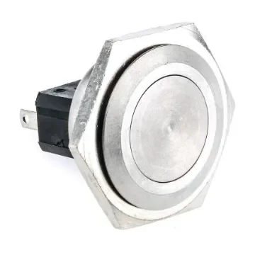Bulgin Push Button Switch, Momentary, Panel Mount, 25.8mm Cutout, SPST, 250V ac, IP66 - MP0027 product image