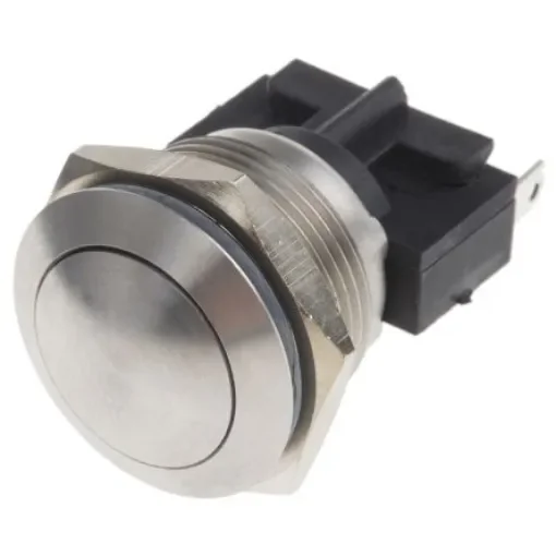 Bulgin Push Button Switch, Momentary, Panel Mount, 19.2mm Cutout, SPST, 250V ac, IP66 - MP0031/3 product image