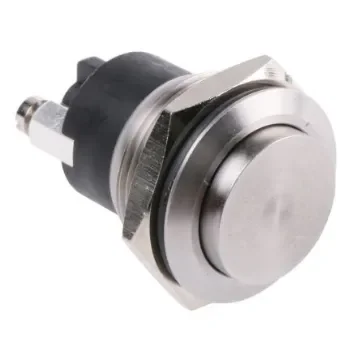 Bulgin MP0037 Series Push Button Switch, Momentary, Panel Mount, 19.2mm Cutout, SPST, 50V ac/dc, IP68 - MP0037/2 product image
