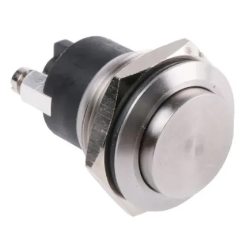 Bulgin MP0037 Series Push Button Switch, Momentary, Panel Mount, 19.2mm Cutout, SPST, 50V ac/dc, IP68 - MP0037/2 product image