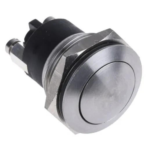 Bulgin MP0037 Series Push Button Switch, Momentary, Panel Mount, 19.2mm Cutout, SPST, 50V ac/dc, IP68 - MP0037/3 product image