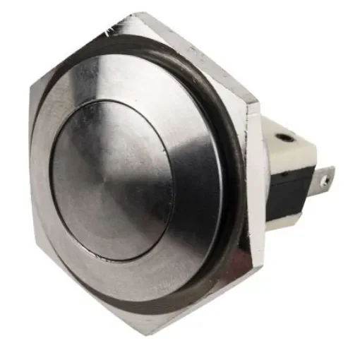 Bulgin Push Button Switch, Momentary, Panel Mount, 25.8mm Cutout, SPST, 250V ac, IP66 - MP0038/3 product image
