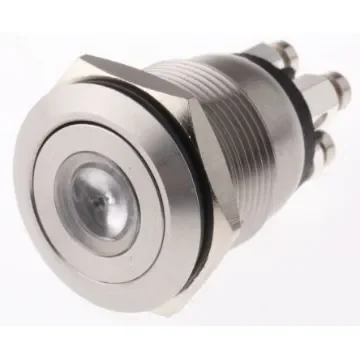 Bulgin MPI001 Series Illuminated Push Button Switch, Momentary, Panel Mount, 19.2mm Cutout, SPST, Red/Green LED, 24V - MPI001/TERM/D1 product image