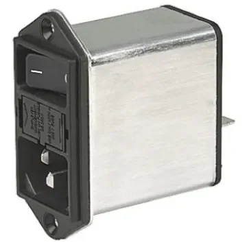 Schurter 1A, 250 V ac Male Panel Mount Filtered IEC Connector 2 Pole DD12.1111.111, Quick Connect Terminals 6.3 x 0.8 product image