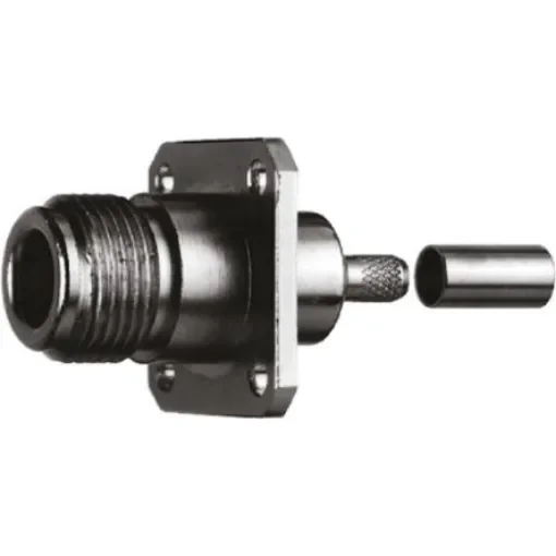 Telegartner, Jack Panel Mount N Connector, 50O, Crimp Termination, Straight Body - J01021A0152 product image