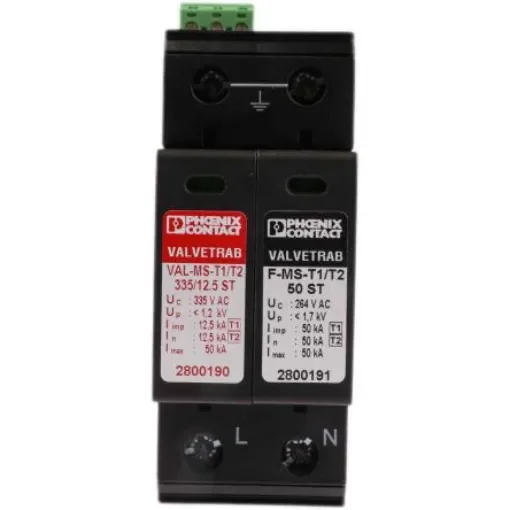 Phoenix Contact 1 Phase Surge Protector, 50kA, 250V ac, DIN Rail Mount - 2800186 product image