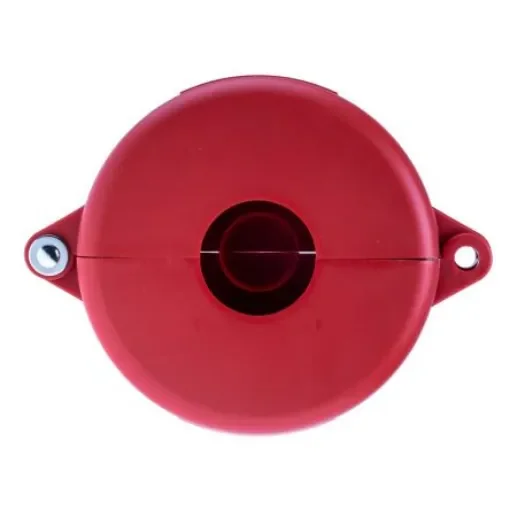 Brady Red 1-Lock Polypropylene Gate Valve Lockout, 9.53mm Shackle, 127mm Attachment - GATE VALVE LOCKOUTS GVLO 2.5-5 RED product image