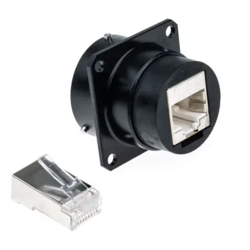 Glenair IPT Series Female RJ45 Connector, Panel Mount, Cat6 Straight - IPT0218-RJ45-1F7 product image