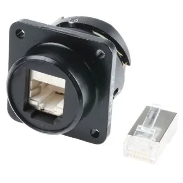 Glenair ITS Series Female RJ45 Connector, Panel Mount, Cat6 Straight - FRITS0220-RJ45-1F7 product image