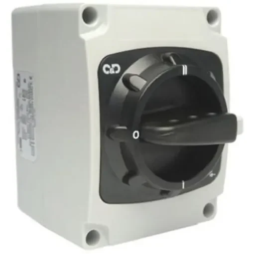 Craig & Derricott 3P Pole Isolator Switch - 20A Maximum Current, 7.5kW Power Rating, IP65 - SCODP203 product image