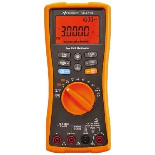 Keysight Technologies U1271A Handheld Digital Multimeter, True RMS, 10A ac Max, 10A dc Max, 1000V ac Max product image