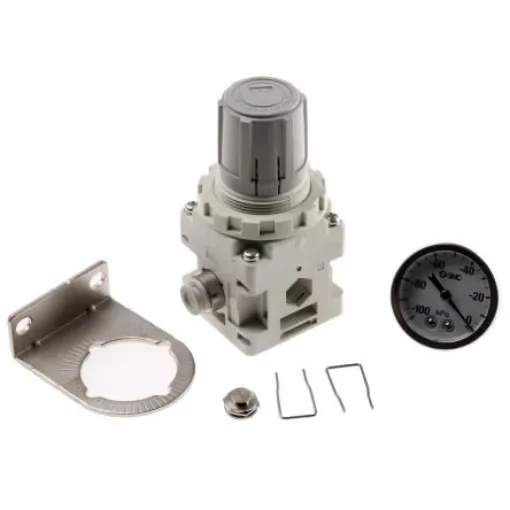 SMC Metric M8 port 240L/min Vacuum Regulator, -100kPa to -1.3kPa - IRV20-C08BG product image