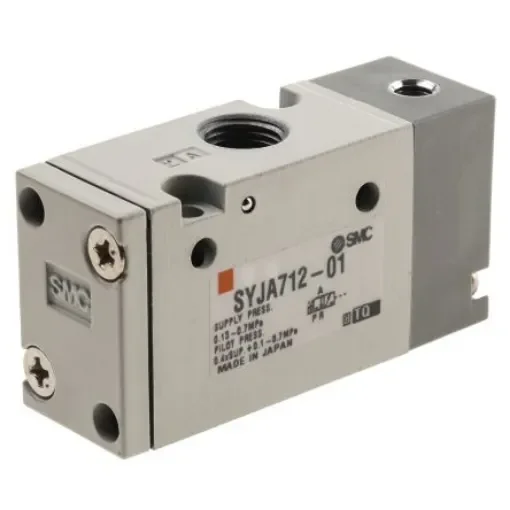 SMC 3/2 Pneumatic Solenoid Valve - Pilot/Spring Rc 1/8 SYJA700 Series - SYJA712-01 product image
