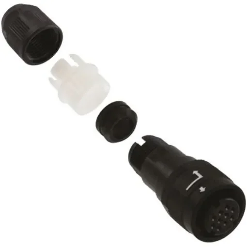 Hirose Circular Connector, 10 Contacts, Cable Mount, Miniature Connector, Plug, Female, IP67, IP68, HR34B Series - HR34B-12WPK-10S product image