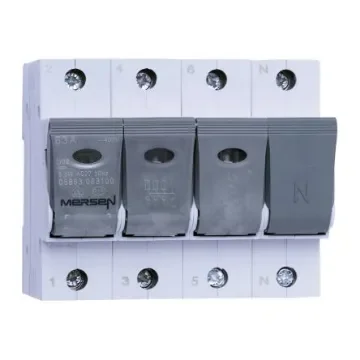 Mersen 63A Bottle Fuse Holder, 3P+N, 400V ac - E1012602 product image