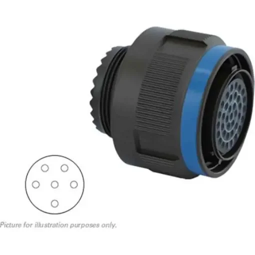 Souriau Sunbank by Eaton, 8D, Copper Alloy 6 Way MIL Spec Circular Connector PlugBlack, Socket Contacts,Shell Size 17, - 8D517Z06SN product image