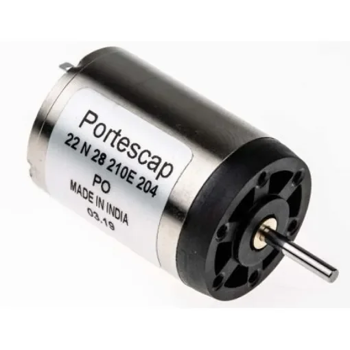 Portescap Brushed DC Motor, 3.8 W, 12 V dc, 7.3 mNm, 5900 rpm, 2mm Shaft Diameter - 22N28-210E.204 product image