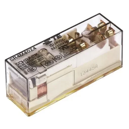 TE Connectivity PCB Mount Force Guided Relay, 24V dc Coil Voltage, 4 Pole, 3PST, SPST - SR4M4024 product image
