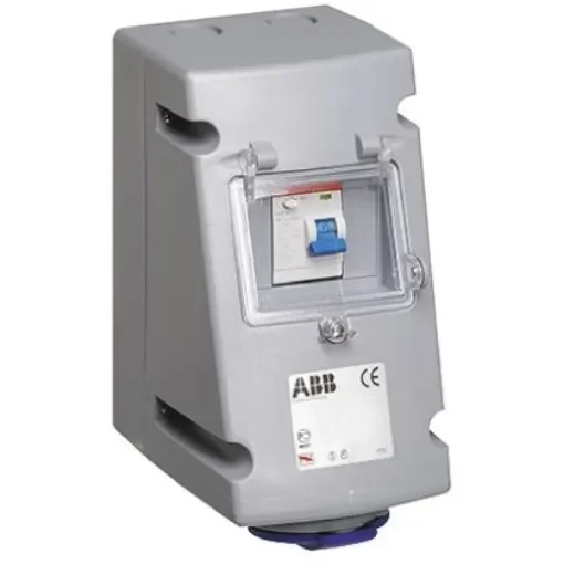 Amphenol Industrial, Critical & Safe IP44 Blue Wall Mount 2P + E RCD Industrial Power Connector Socket, Rated At 16A, - 2CMA168261R1000  216RPR6 product image