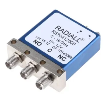 Radiall PCB Mount High Frequency Relay, 12V Coil, 50O Impedance, 18GHz Max. Coil Freq., SPDT - R570412000 product image