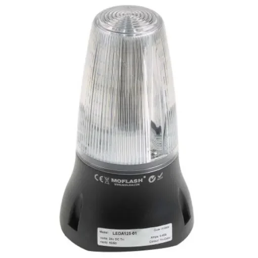 Moflash LEDA125 Series Clear Sounder Beacon, 24 V, IP65, Wall Mount, 90dB at 1 Metre - LEDA125-01 product image