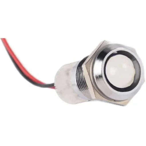 RS PRO White Panel Mount Indicator, 110V ac, 14mm Mounting Hole Size, Lead Wires Termination, IP67 - 7227479 product image
