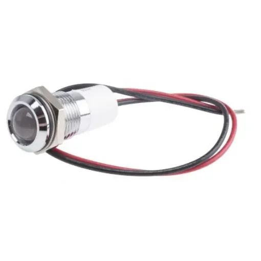 RS PRO White Panel Mount Indicator, 220V ac, 14mm Mounting Hole Size, Lead Wires Termination, IP67 - 7227498 product image