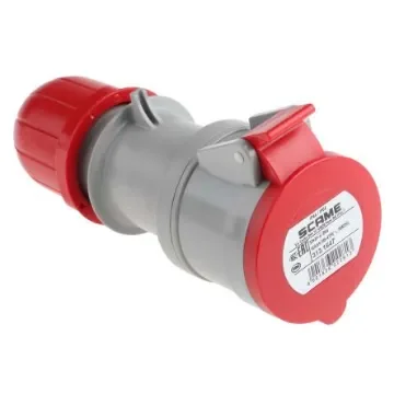 Scame IP44 Red Cable Mount 3P + N + E Industrial Power Socket, Rated At 16A, 415 V - 313.1647 product image