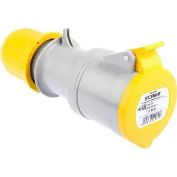 Scame IP44 Yellow Cable Mount 2P + E Industrial Power Socket, Rated At 32A, 110 V - 313.3240 product image