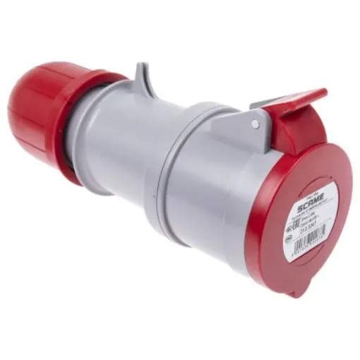 Scame IP44 Red Cable Mount 3P + N + E Industrial Power Socket, Rated At 32A, 415 V - 313.3247 product image