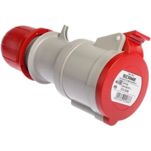 Scame IP44 Red Cable Mount 3P + E Industrial Power Socket, Rated At 32A, 415 V - 313.3246 product image
