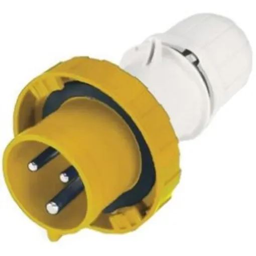 Scame IP66, IP67 Yellow Cable Mount 2P + E Industrial Power Plug, Rated At 16A, 110 V - 218.1630 product image