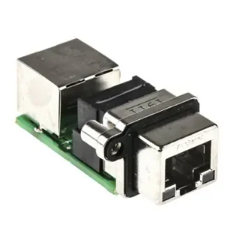 Amphenol Communications Solutions MRJ Series Female to Female RJ45 Connector, Through Hole, Cat5e Right Angle 2 Port 8 - MRJ578001 product image