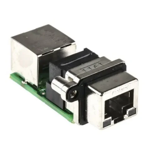 Amphenol Communications Solutions MRJ Series Female to Female RJ45 Connector, Through Hole, Cat5e Right Angle 2 Port 8 - MRJ578001 product image