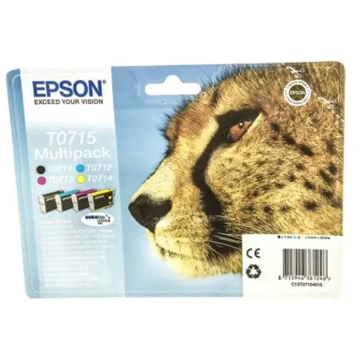 Epson T0715 Black, Cyan, Magenta, Yellow Ink Cartridge - C13T07154010 product image