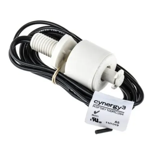 Sensata Cynergy3 RSF50 Series Vertical Polypropylene Float Switch, Float, 1m Cable, NO/NC, 240V ac Max, 120V dc Max - RSF58Y100RC product image
