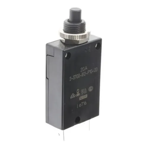 ETA Thermal Circuit Breaker - 2 5700  Single Pole 250V Voltage Rating Panel Mount, 20A Current Rating - 2-5700-IG2-P10-DD-000040-20A product image