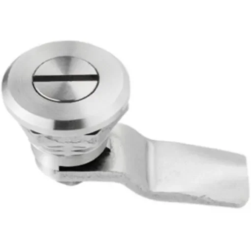 RS PRO Stainless Steel Slotted Head Lock, 18mm Panel-to-Tongue, 20.2 x 22.2mm Cutout, Slotted Head Unlock - 7293195 product image