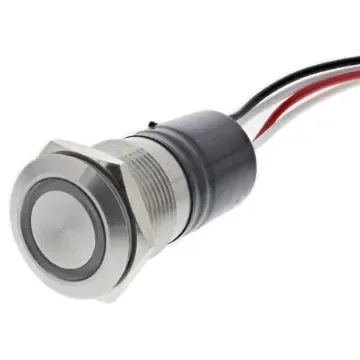 Bulgin MPI002 Series Illuminated Push Button Switch, Momentary, Panel Mount, 19.2mm Cutout, SPST, Blue LED, IP66 - MPI002/FL/BL/12 product image