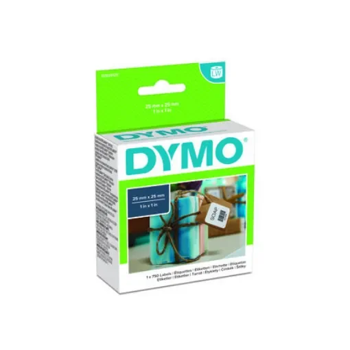 Dymo White Black Print Label Roll, 25mm Width, 25mm Height, 750Per Roll Qty - S0929120 product image