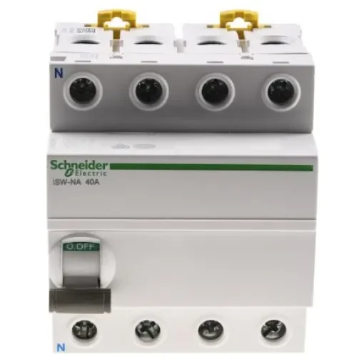 Schneider Electric 3P+N Pole Isolator Switch - 40A Maximum Current - A9S70740 product image